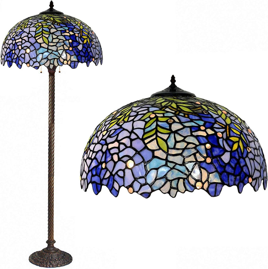 MAGCOLOR Purple Wisteria Tiffany Floor Lamp — model photograph 1