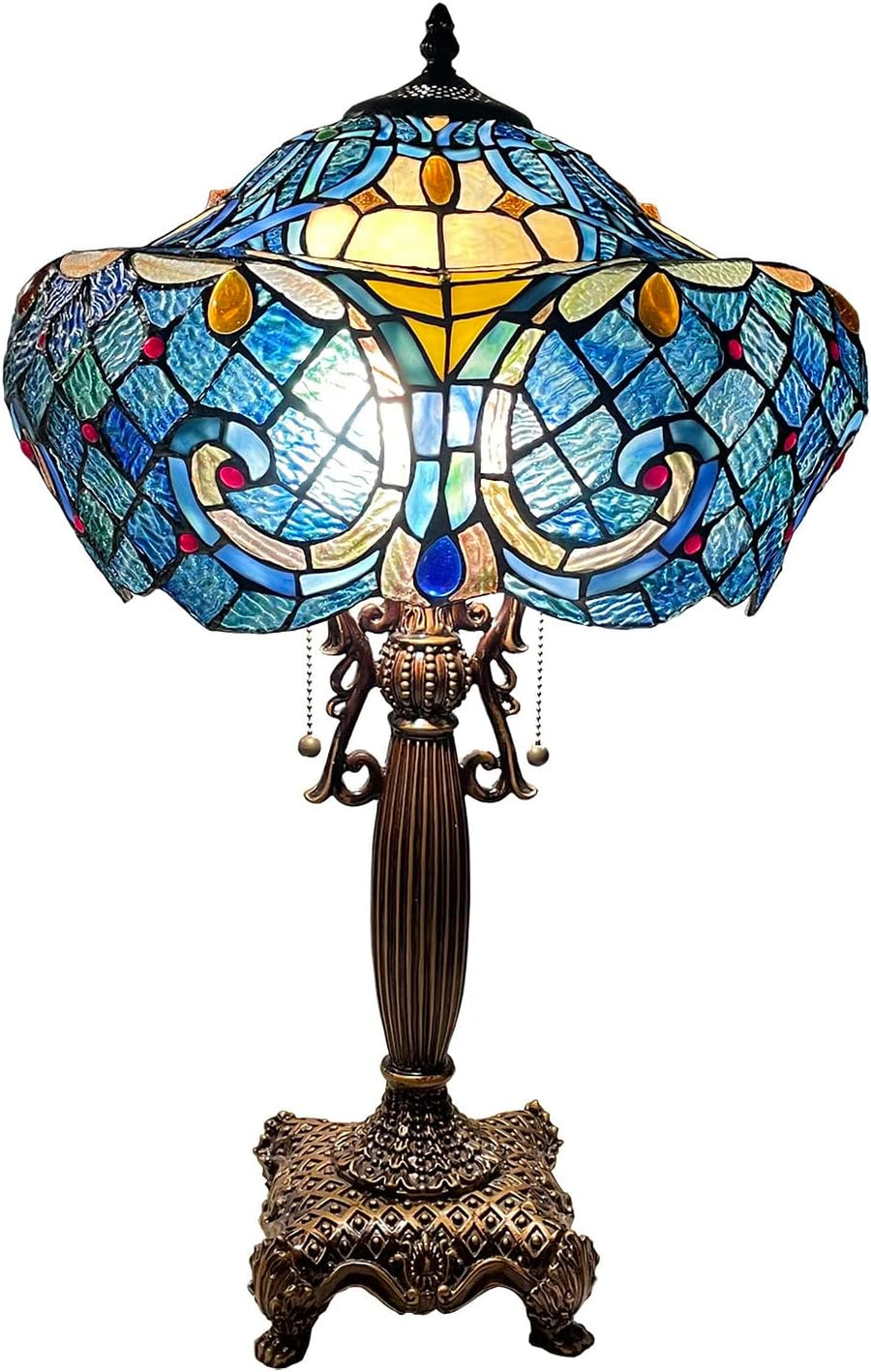 Bieye L10784 Blue Baroque Table Lamp — model photograph 1