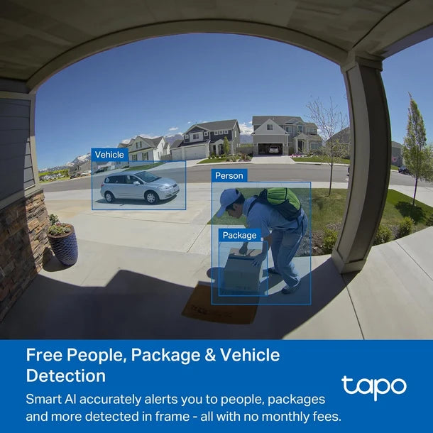 Tapo D225 — جرس باب فيديو ذكي ببطارية بدقة 2K QHD مع جرس رنين