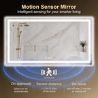 LAWADA 55x30 motion-sensor LED mirror — additional product gallery 3