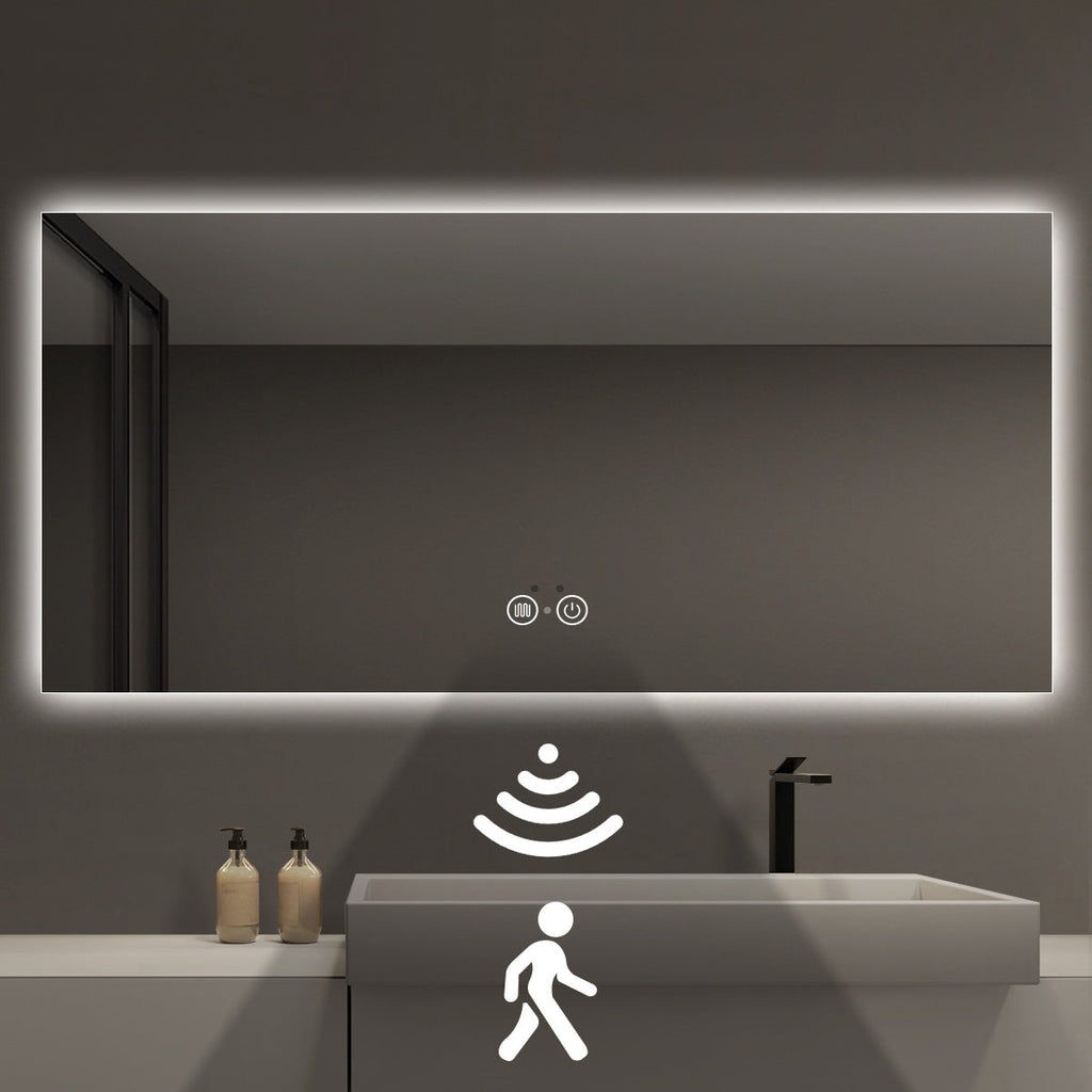 Nolsia motion-sensor backlit mirror — manufacturer style photo; check selected 36×56 dimensions