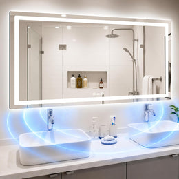 LAWADA 55×30 Smart LED Bathroom Mirror — Motion Sensor — authentic retail source photograph 1; commercial photo use needs approval