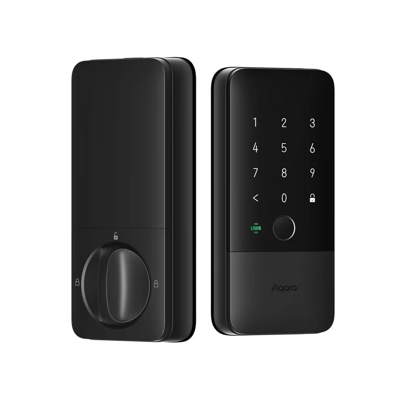 Aqara U400 Black exterior keypad and interior thumbturn