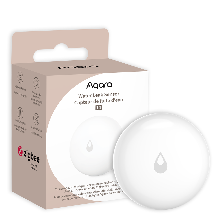 حسگر نشت آب Aqara مدل T1 — آشکارساز هوشمند نشت با فناوری Zigbee 3.0