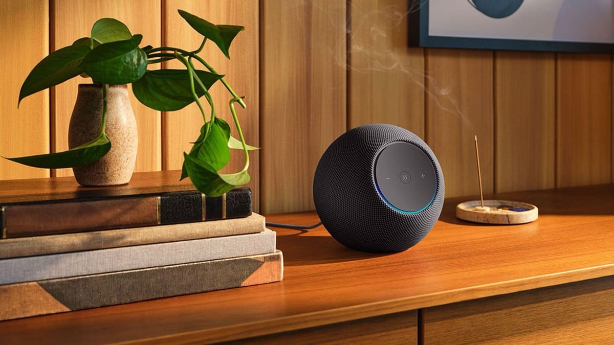 Amazon Echo Dot Max Graphite — speaker in home setting