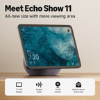 Amazon Echo Show 11 graphite home screen clock official manufacturer image