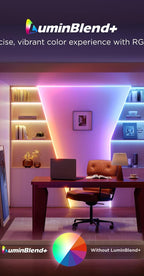 Govee LuminBlend+ RGBIC lighting display in home office