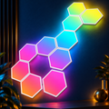 Govee Glide Hexa 10-panel kit in a connected multicolor layout — edited product visualization
