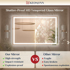 KeonJinn 24×36 frontlit + backlit LED mirror, source product photo 3 for B0D59TFFK4
