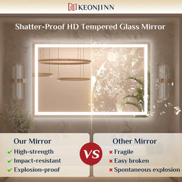 KeonJinn 24×36 frontlit + backlit LED mirror, source product photo 3 for B0D59TFFK4