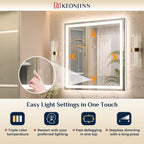 KeonJinn 24×36 frontlit + backlit LED mirror, source product photo 4 for B0D59TFFK4
