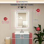 KeonJinn 24×36 frontlit + backlit LED mirror, source product photo 6 for B0D59TFFK4