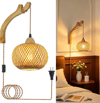 Frideko Farmhouse Plug-In Wall Sconce