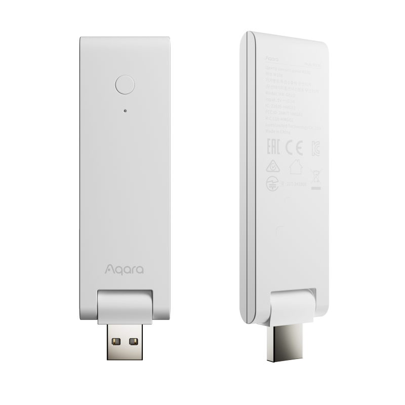 Official Aqara Hub M100 front back foldable USB connector product detail
