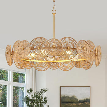 MhyTogn Floral Woven Chandelier — 32in