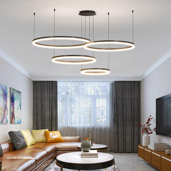 Matven Four-Ring LED Chandelier