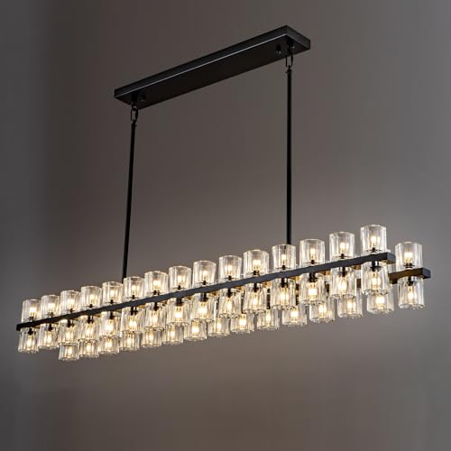 54" Black Crystal Chandelier — 60 Lights — photograph 2