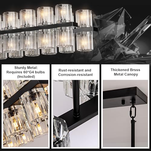 54" Black Crystal Chandelier — 60 Lights — photograph 4