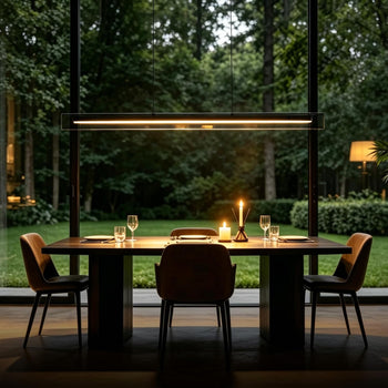 HUASHARE Glass Linear LED Pendant — 51.1in
