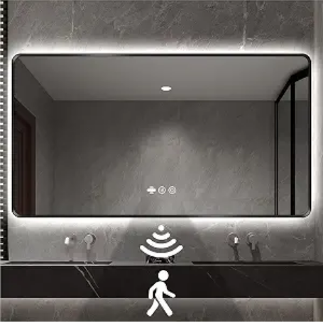 Nolsia 36 × 56 in rectangular black auto-backlit LED bathroom mirror — source product image