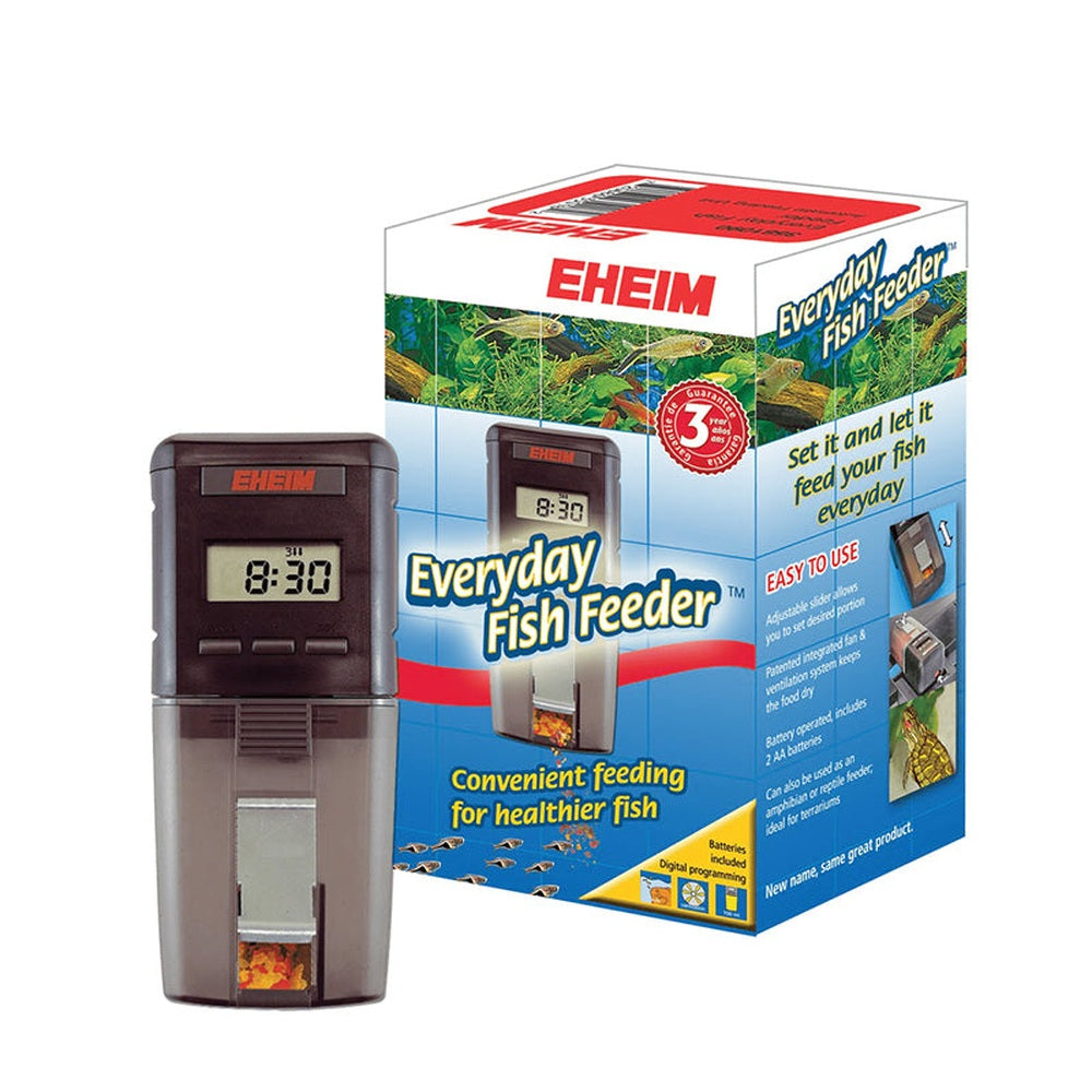 Automatic fish feeder reference — proposed package component, exact model confirmed before ordering