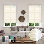 SmartWings Nowa custom honeycomb shades in living room