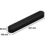 Sonos Beam Gen2 black manufacturer dimension graphic