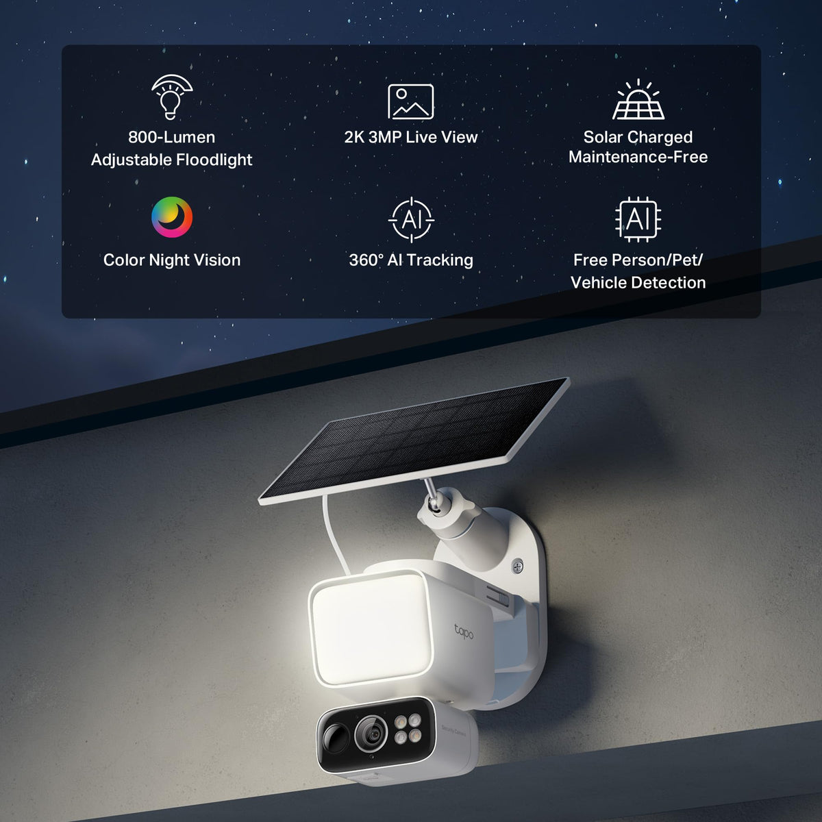 Tapo C615F manufacturer product and floodlight detail