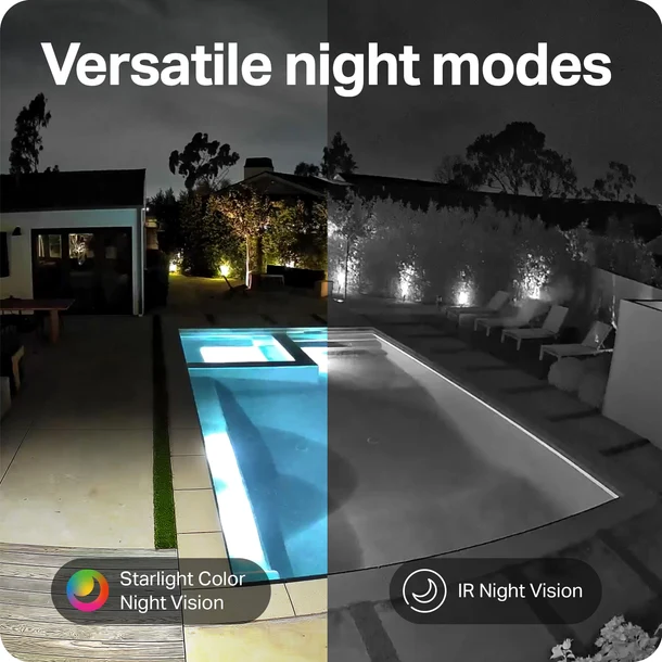 Tapo C675D Kit color and infrared night views