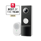 Tapo D225 smart video doorbell and included chime, black front device