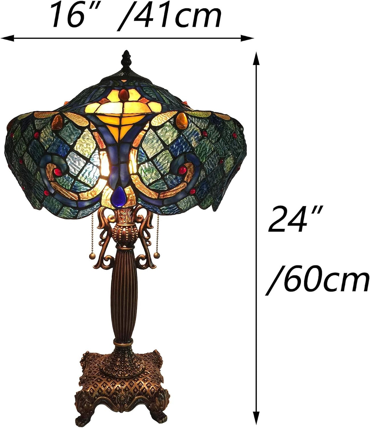 Bieye L10784 Blue Baroque Table Lamp — model photograph 5