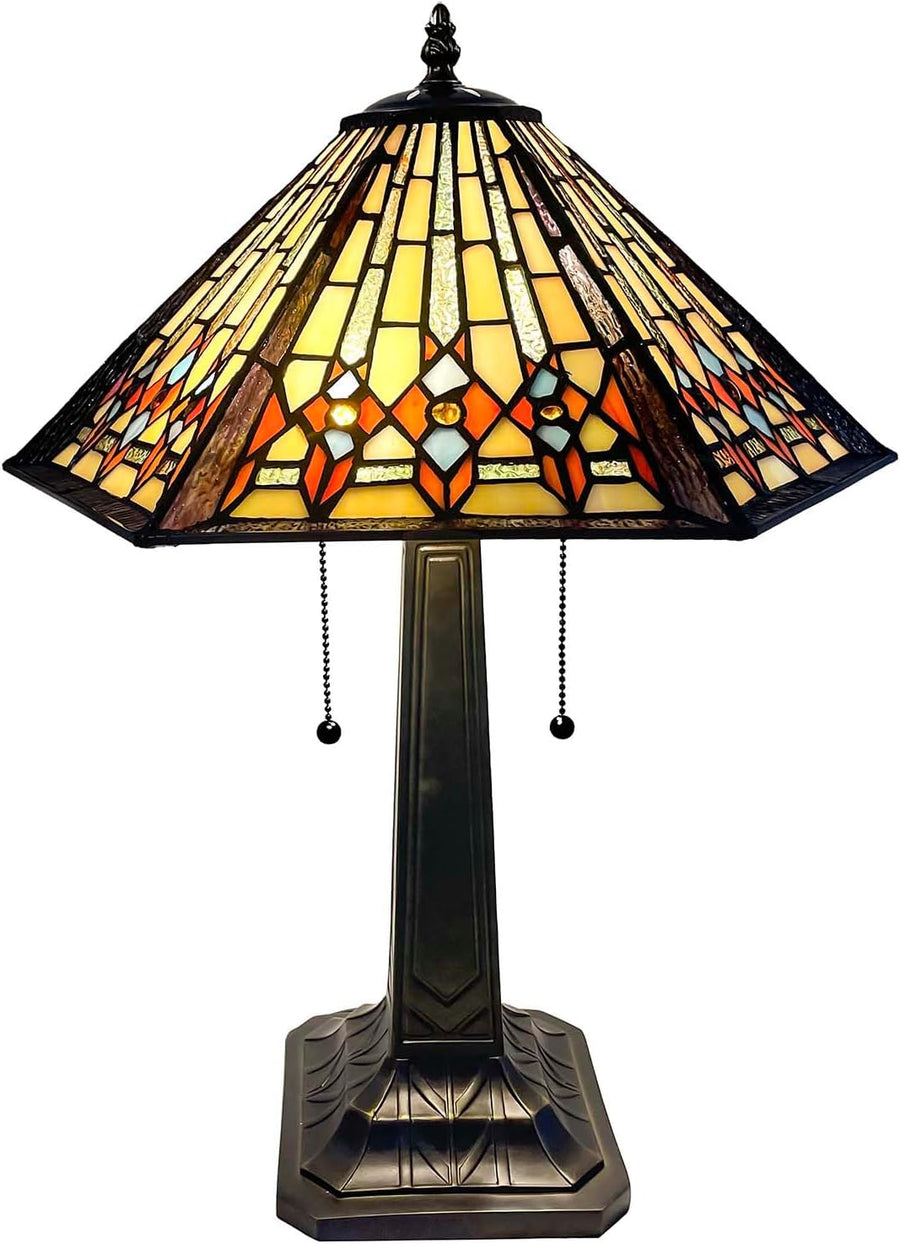 Bieye L13021 Amber Mission Table Lamp — model photograph 1