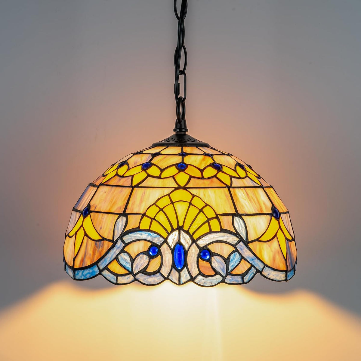 GILGGAK 12-inch Blue Baroque Pendant — model photograph 1