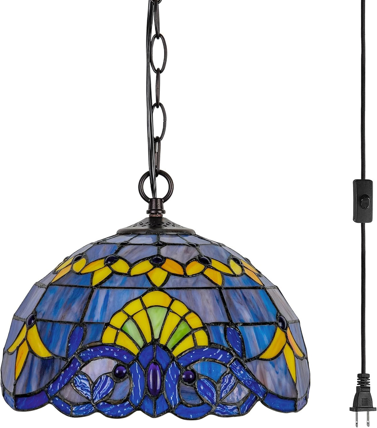 GILGGAK 12-inch Blue Baroque Pendant — model photograph 2