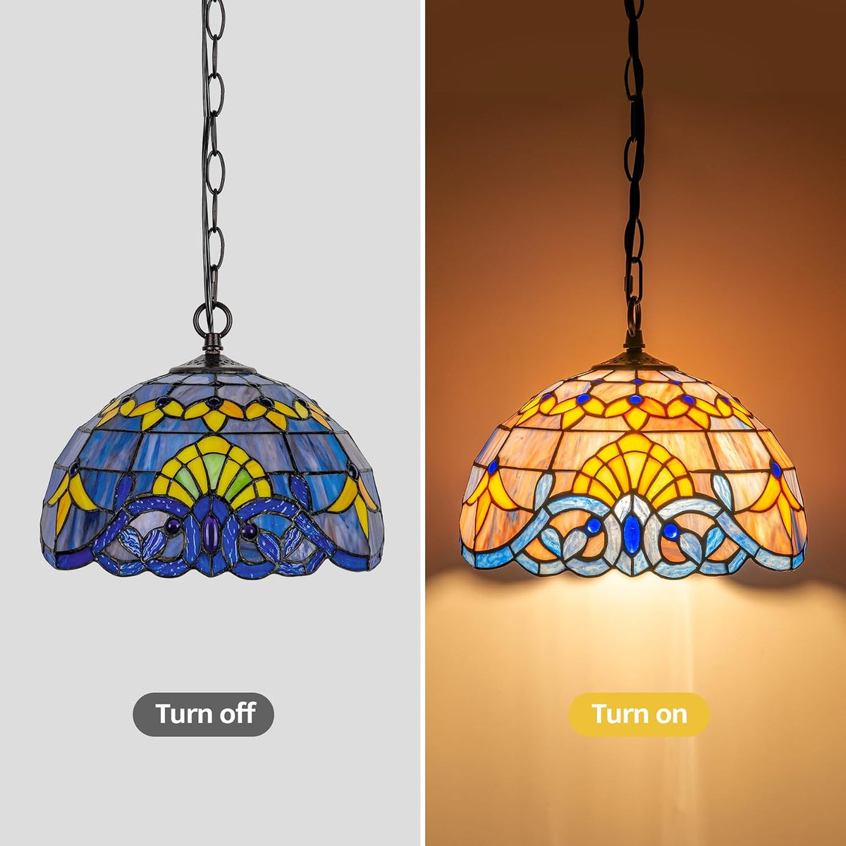 GILGGAK 12-inch Blue Baroque Pendant — model photograph 3