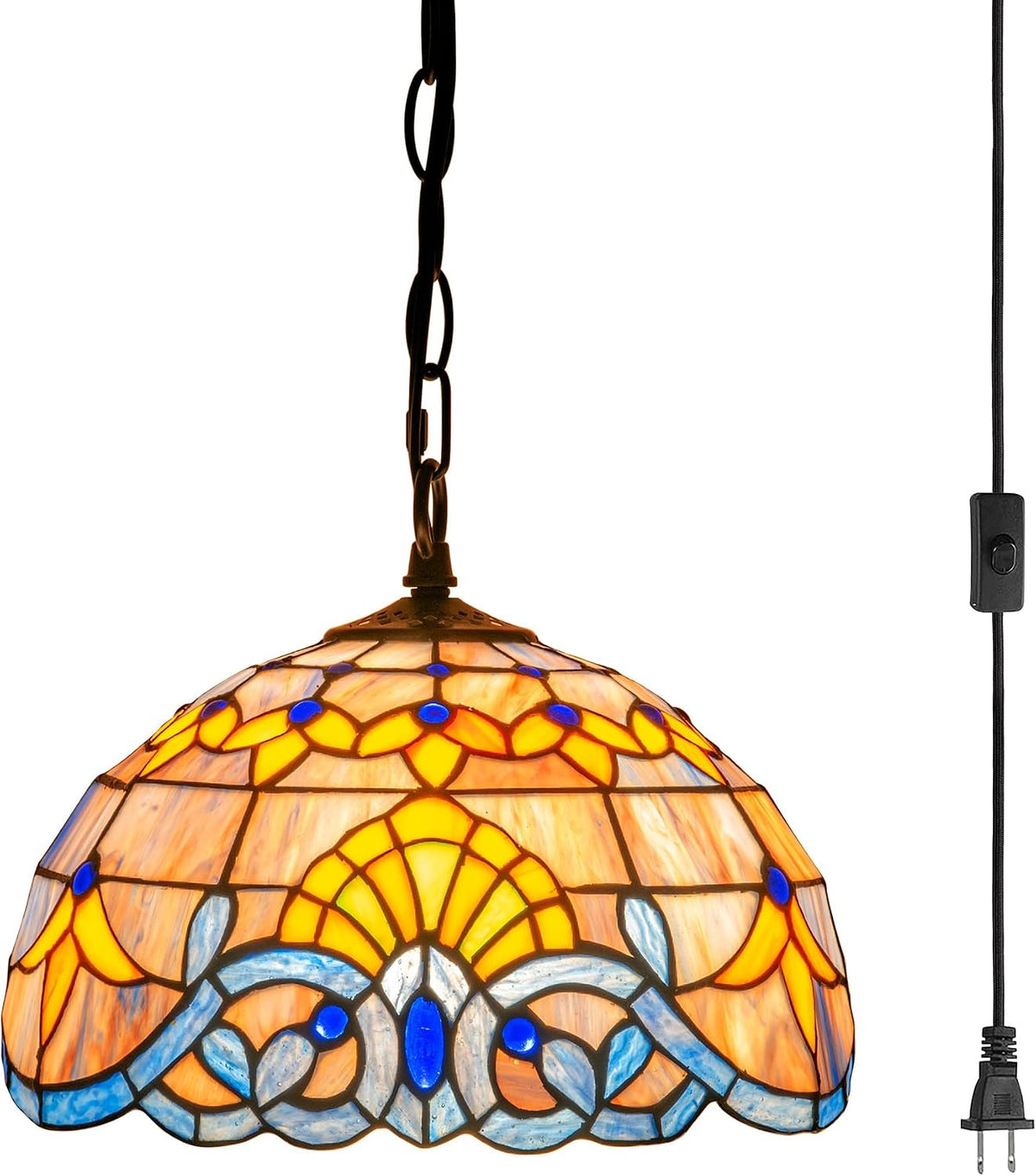 GILGGAK 12-inch Blue Baroque Pendant — model photograph 4