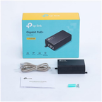 TP-Link TL-POE160S injector original retail box and accessories photograph