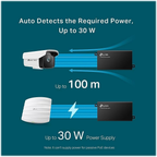 TP-Link TL-POE160S up to 30 W over 100 m for supported 802.3af/at devices