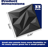 Art3d Diamond Black 3D Wall Panels — 33 Pack · supplier photo 2