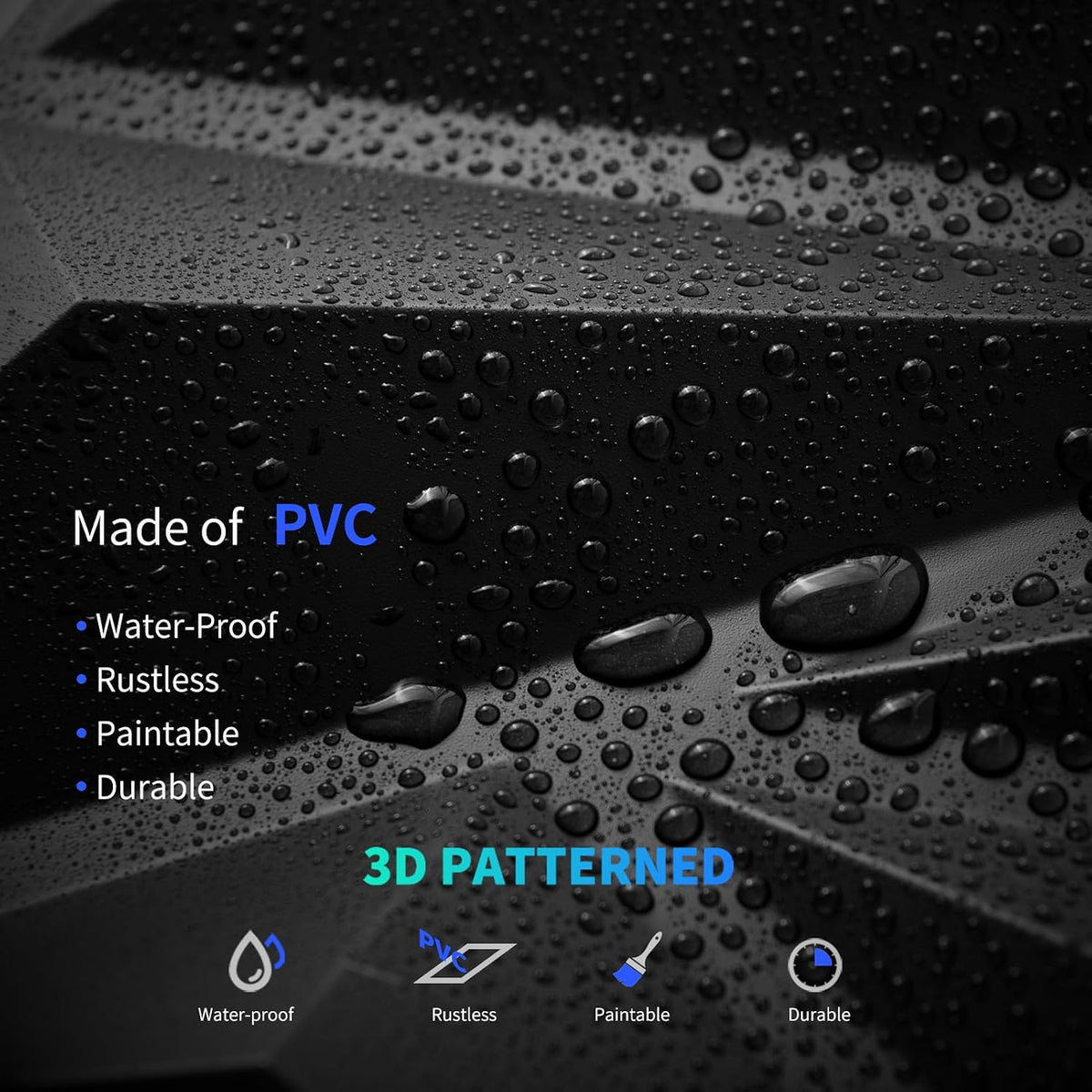 Art3d Diamond Black 3D Wall Panels — 33 Pack · supplier photo 3