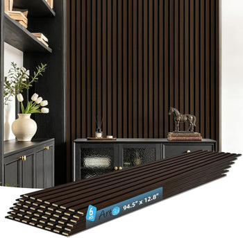 Art3d Walnut Slat Wall Panels — 6 Pack