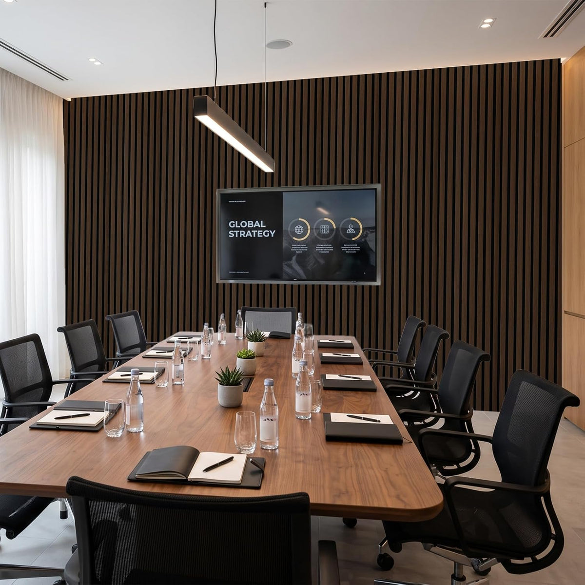 Art3d Walnut Slat Wall Panels — 94 × 12.6 in, 6 Pack · supplier photo 3