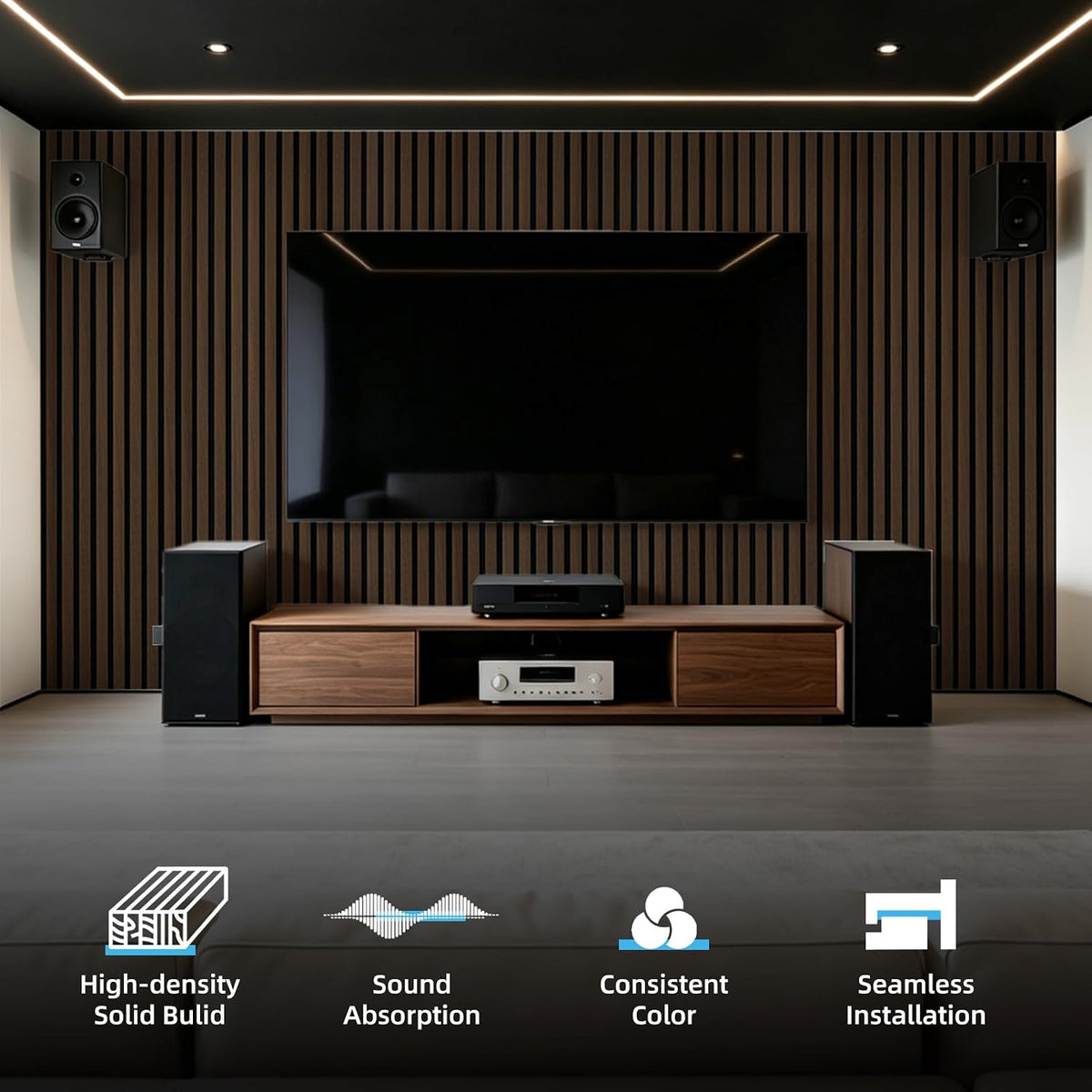 Art3d Walnut Slat Wall Panels — 94 × 12.6 in, 6 Pack · supplier photo 4